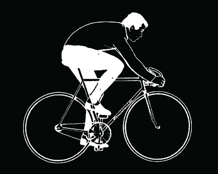 Negativo de la animación del ciclista pedaleando